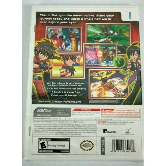 Bakugan Battle Brawlers Nintendo Wii game 2009 NEW - Picture 2 of 3